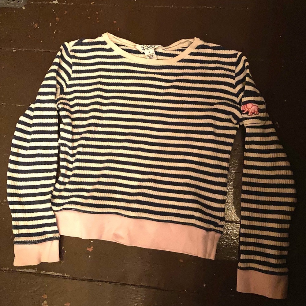Girls Lilly Pulitzer Navy and Light Pink Striped Sweater